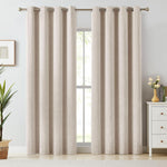 Melodieux Elegant Cotton Wide Blackout Curtains for Sliding Glass Door Living Room Thermal Insulated Grommet Drapes, 100 by 84 Inch, Grey (1 Panel) - Image 10
