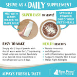 Scoop of Raw Paws Whole Goat Milk Powder for pets