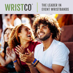 Pack of 100 WristCo plastic event wristbands layout
