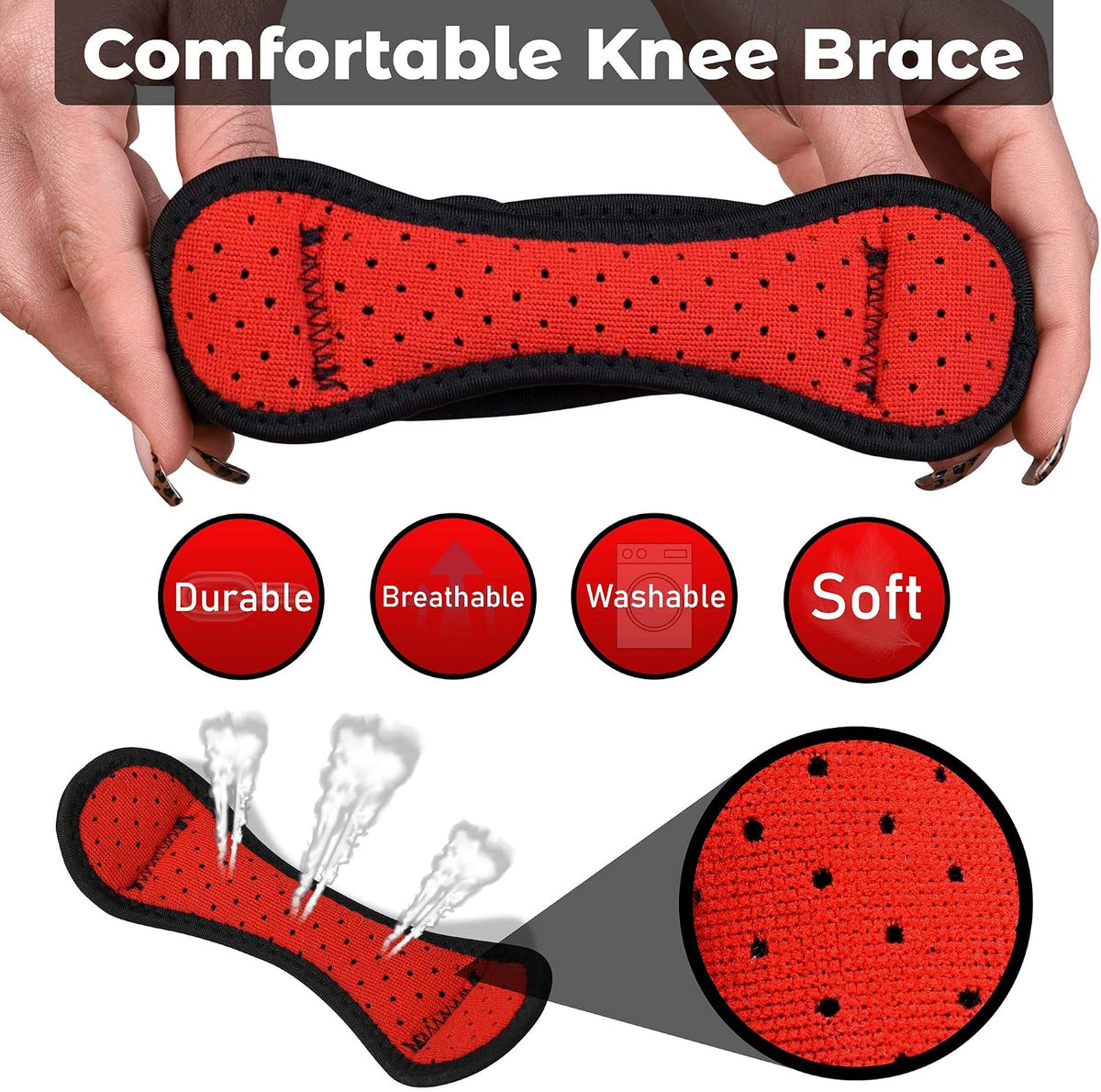 Athlete wearing Abco Tech knee strap during running workout