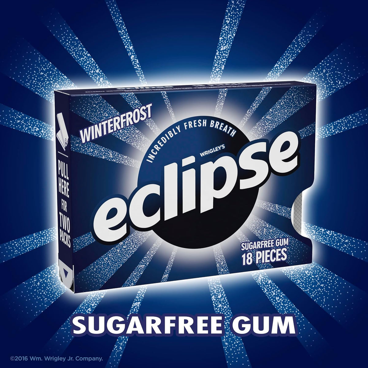 Eight pack bulk tray arrangement of eclipse sugar free mint gum