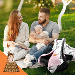Dear Baby Gear antler and flower print close up