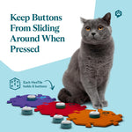 Three interlocking foam HexTile mats organized with recordable cat and dog voice buttons.