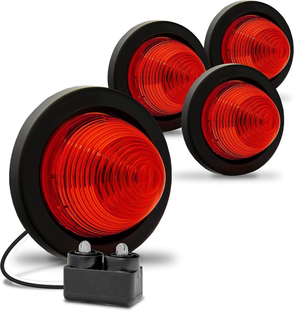 Online Led true mods red round trailer marker light front view