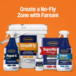 Authentic Farnam fly spray concentrate for horses side profile view