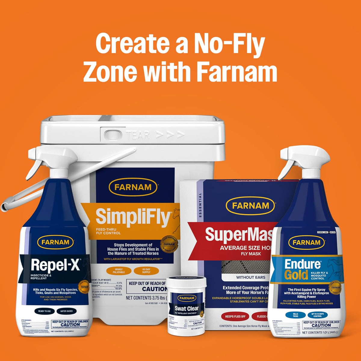 Authentic Farnam fly spray concentrate for horses side profile view