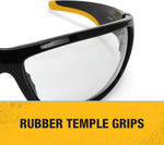 DEWALT DPG94 full rim clear lens protective glasses angle view
