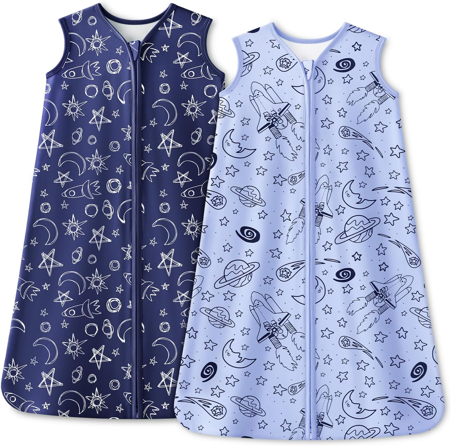 Unnivoll baby sleep sack space theme front view