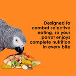 Close up of Kaytee Fiesta parrot food ingredients texture