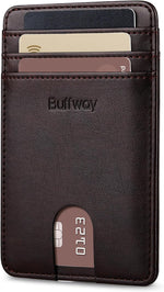Buffway Mens Slim Wallet, Minimalist Thin Front Pocket Leather Credit Card Holder with RFID Blocking for Work Travel - Image 13
