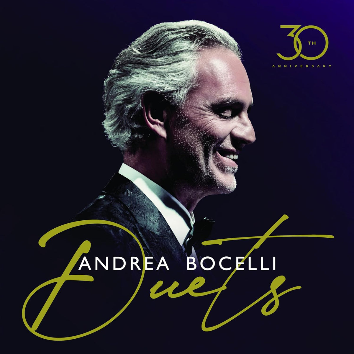 Andrea Bocelli Duets 30th Anniversary 2 CD open packaging and tracklist view