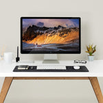 Wolvende desk pad showing anti curl stitched edge detail
