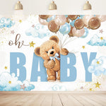 Bear Baby Shower Backdrop Party Decorations Bearly Wait Boys Balloons Gold | 8x6ft, Dots Cute Cartoon Newborn Brown Sweet Birthday Celebration Photography Background Banner Photo Studio Fabric - Image 15