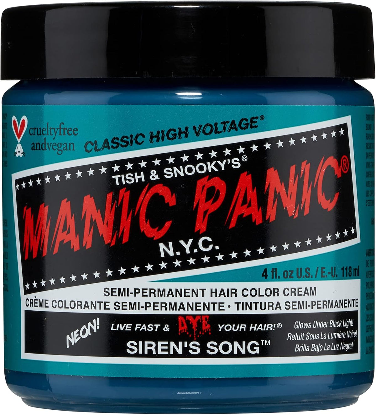 Manic Panic semi permanent green hair dye sirens song front view tub