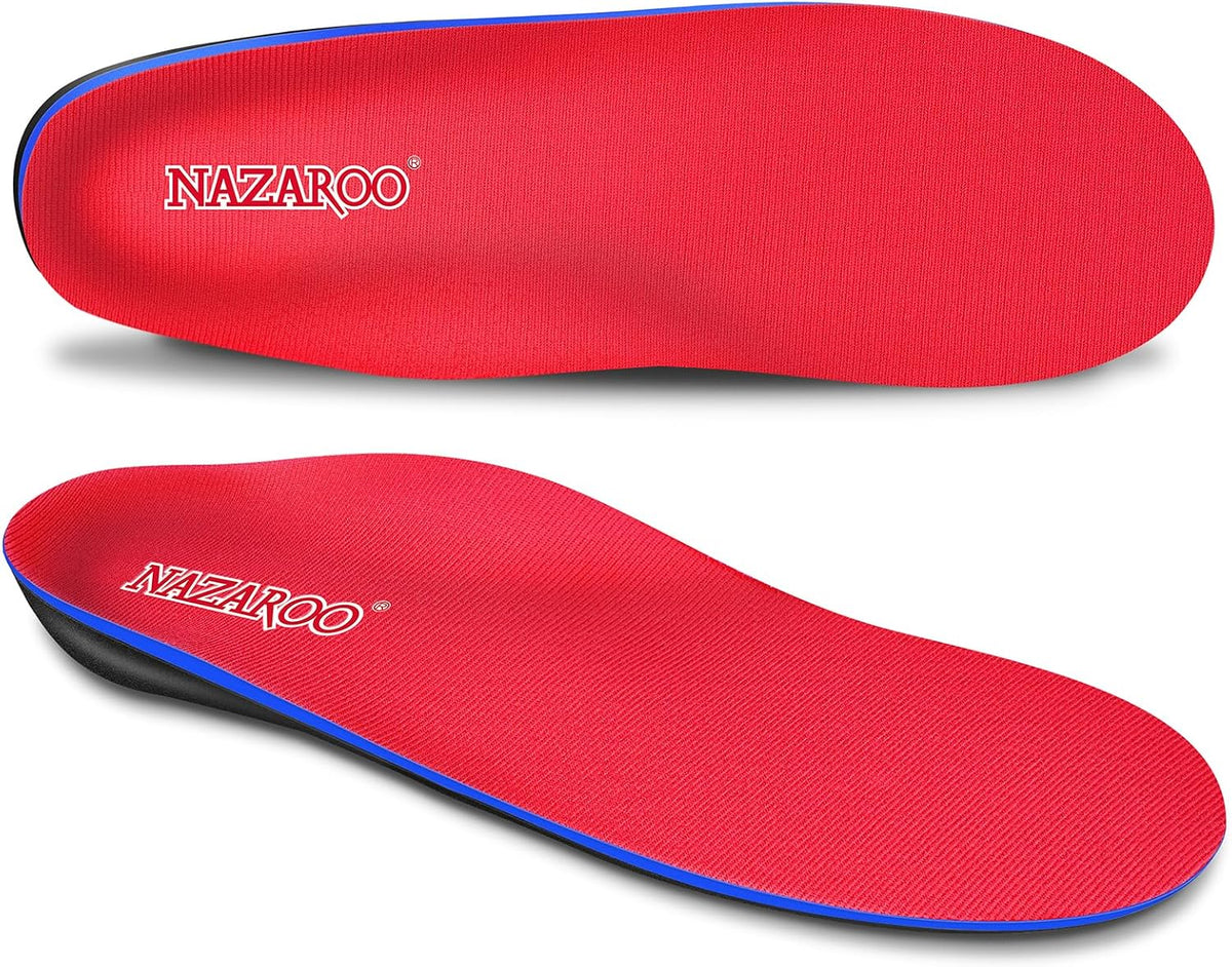 Nazaroo flat feet support insoles pair layout
