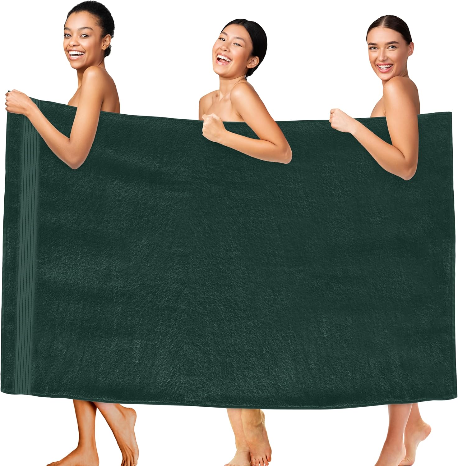 Elegant Comfort Turkish Cotton Oversized Bath Sheet Hunter Green front view