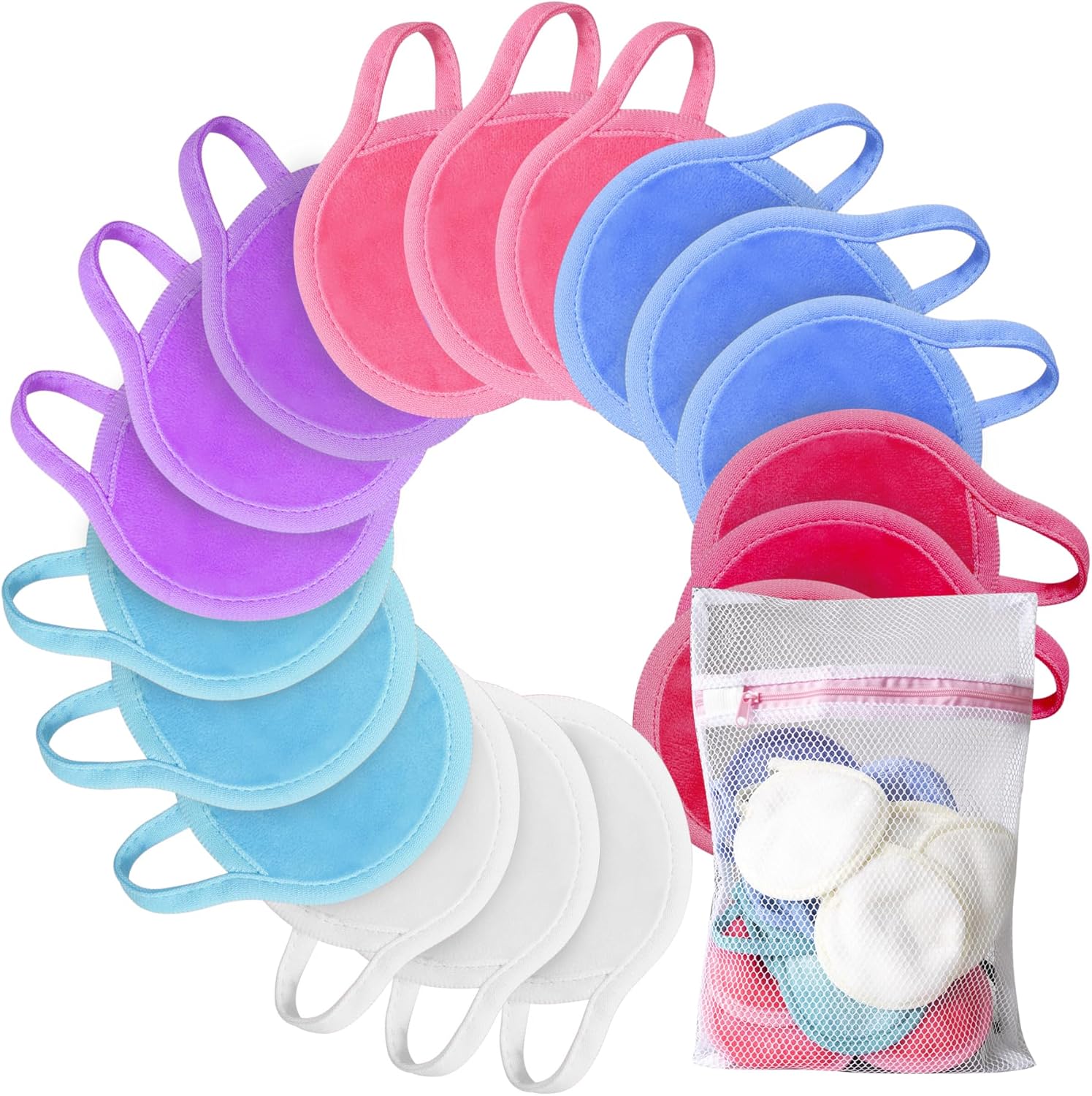 Nugilla reusable makeup remover pads 18 pack front view