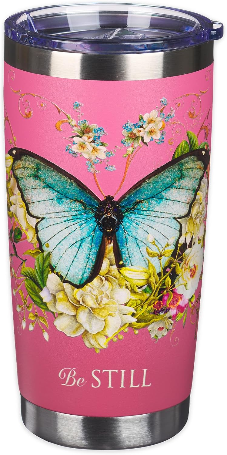 Christian Art Gifts Large Premium Stainless Steel Vacuum Sealed Insulated Travel Mug Tumbler for Men & Women: Faith Inspiring Mountain Theme, Leak-Proof Retractable Lid, All Day Hot/Cold, Brown, 18 oz - Image 14