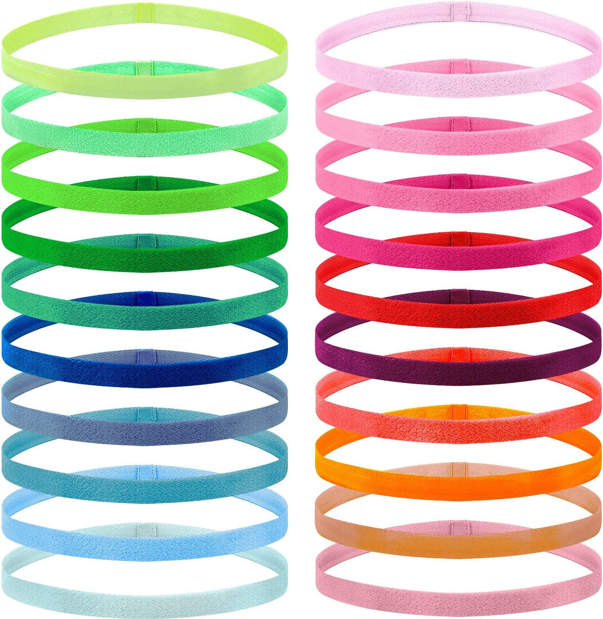 Duufin elastic sport headbands front view showing 20 colors