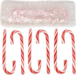 Authentic USA imported holiday candy canes by Gift Boutique displayed in a clear festive candy jar.
