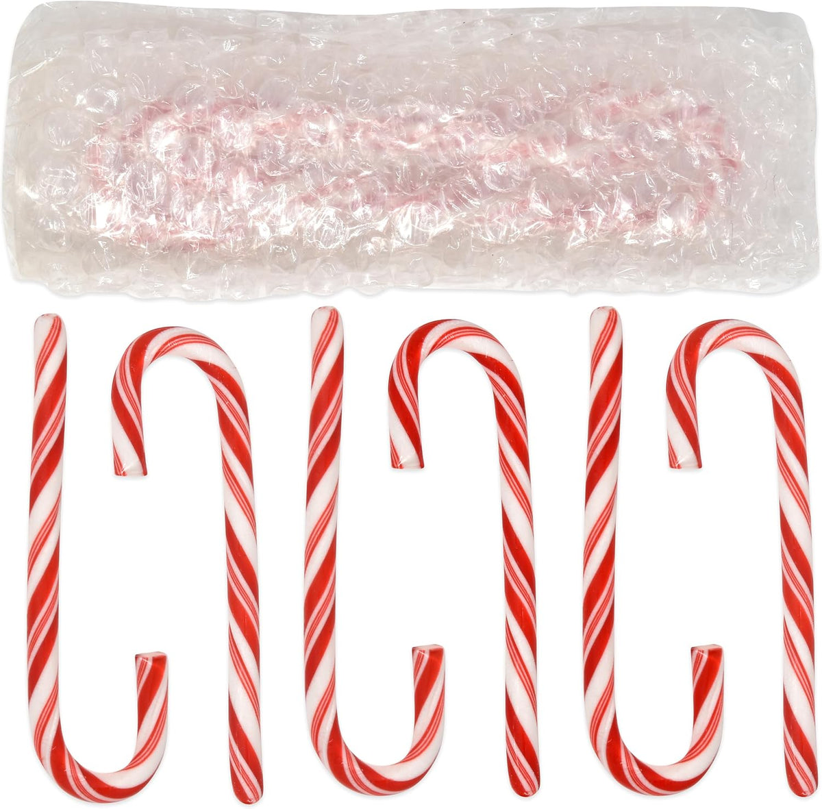 Authentic USA imported holiday candy canes by Gift Boutique displayed in a clear festive candy jar.