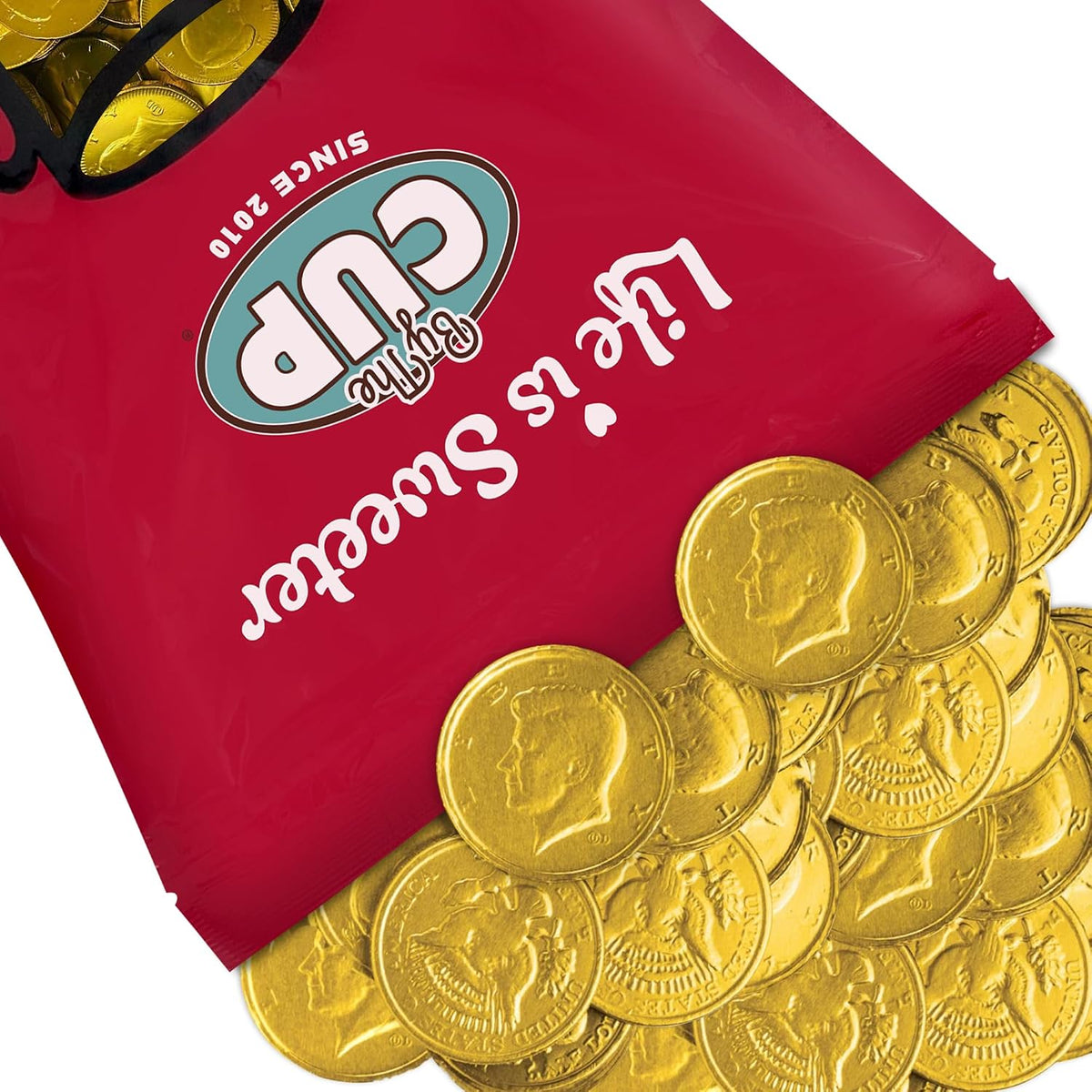 By The Cup Milk Chocolate Gold Coins, 1 lb Bulk Bag (Approximately 60 Coins) - Image 10