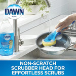 Dawn non-scratch dish wand built-in scraper edge close up