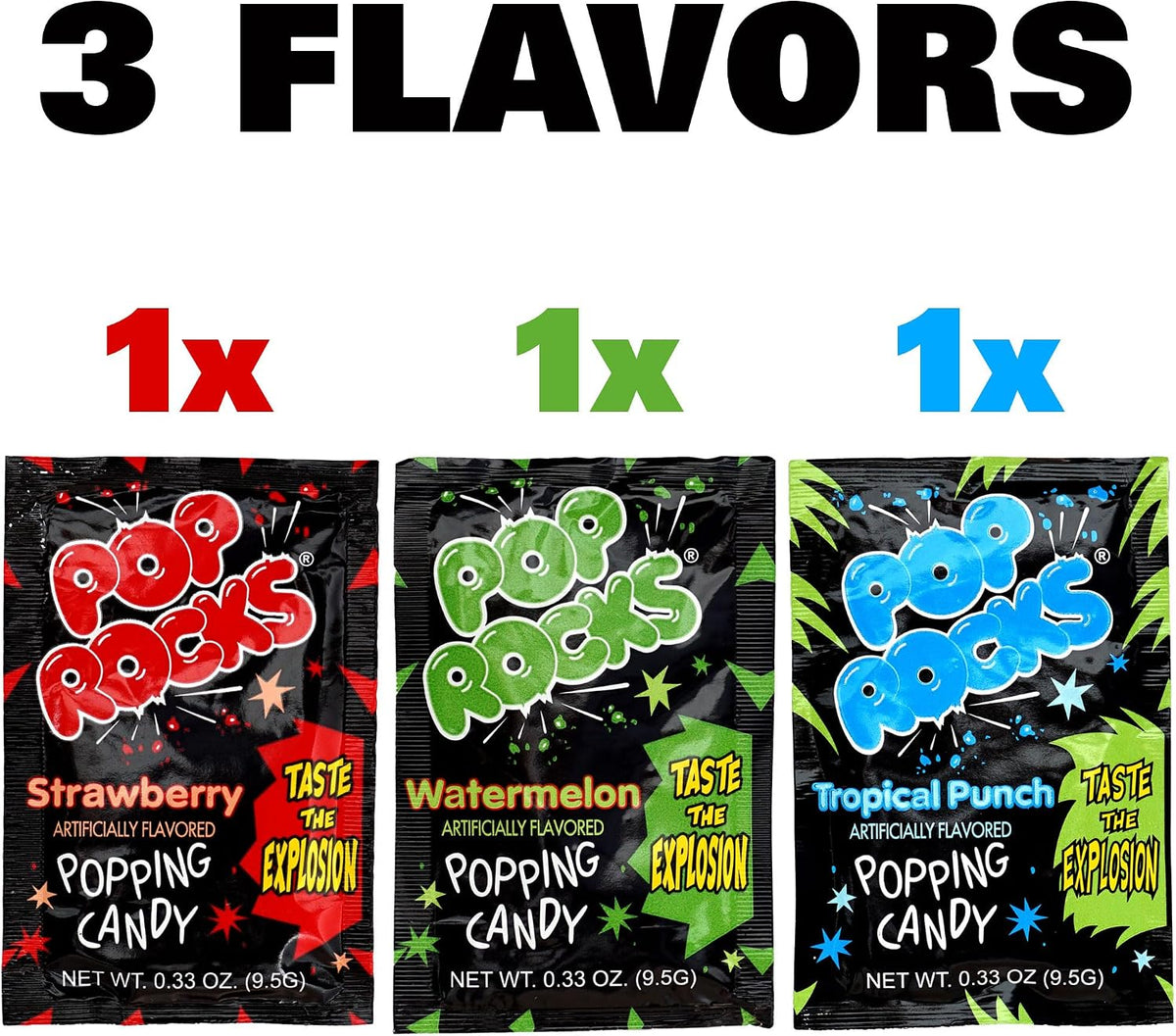 Authentic USA imported Pop Rocks Strawberry flavor packet packaging details