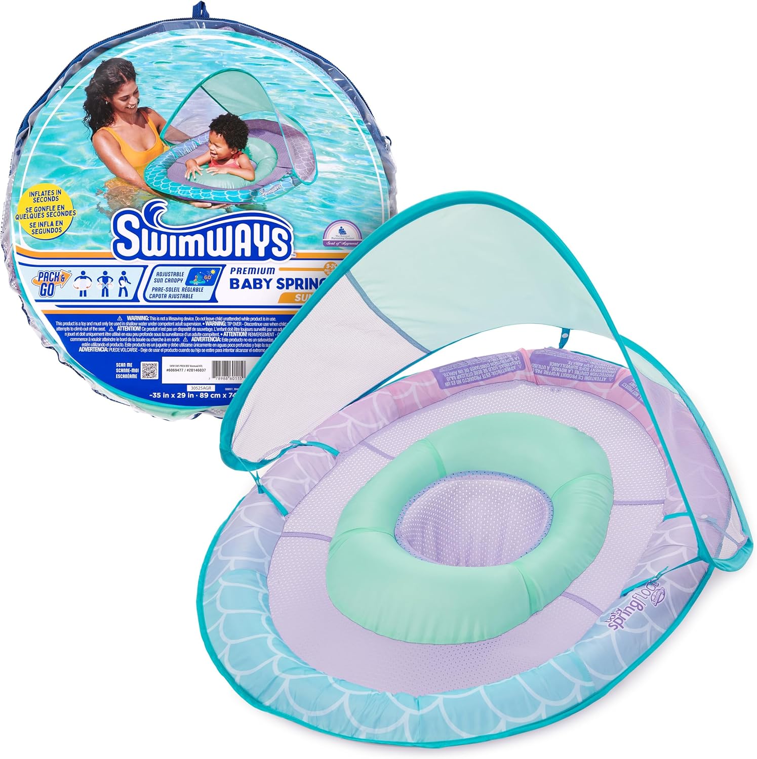SwimWays Baby Spring Float Blue Lobster front view