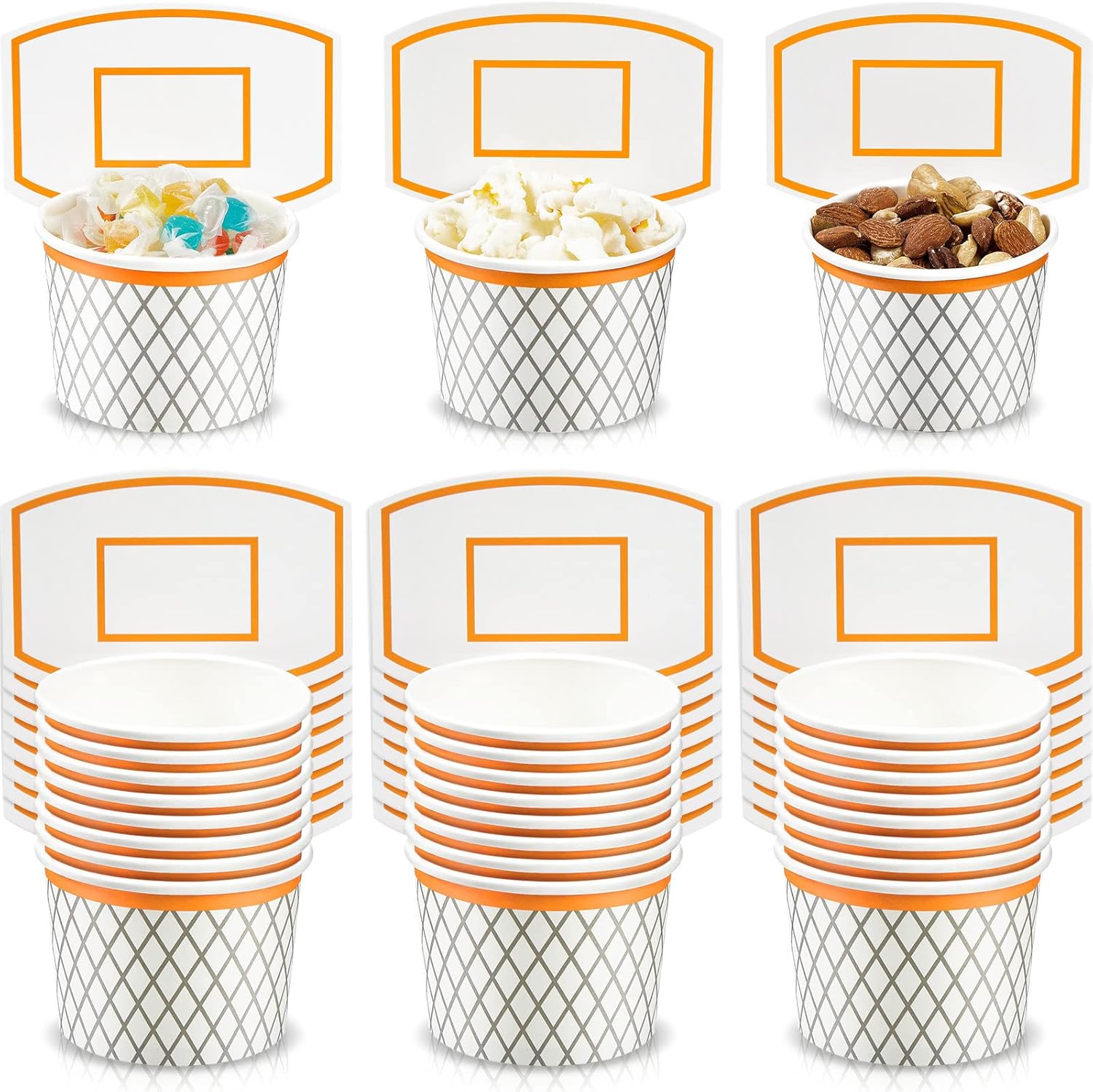 Suclain basketball hoop snack cups front view showing basketball design