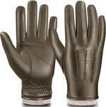 Mens Leather Gloves Touchscreen Texting, Winter Gloves Men Warm Thermal Wool Fleece Lined, Driving Gloves Anti-slip - Image 10