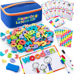 Sundaymot magnetic alphabet letters kit front view showing wooden pieces