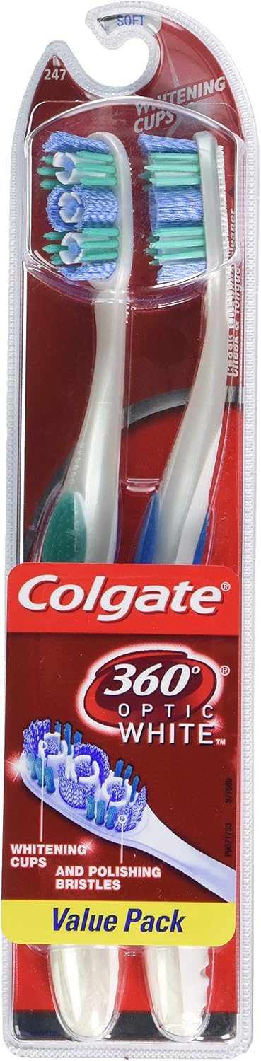 Colgate soft manual toothbrush packaging and count details