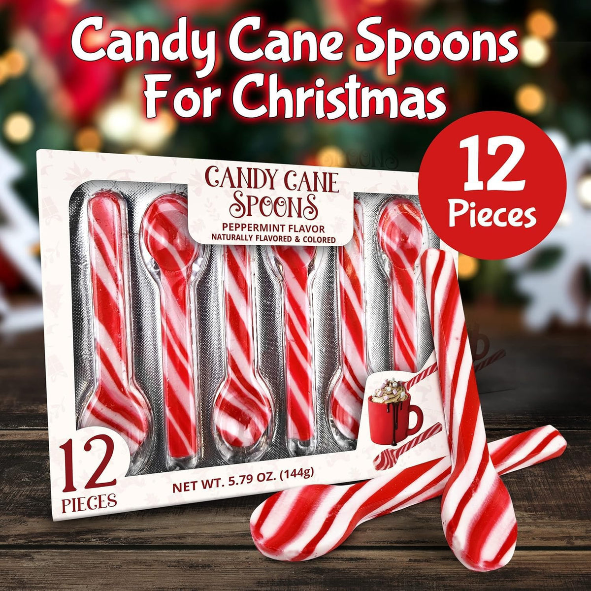 Taboom holiday peppermint stirrers side view packaging details