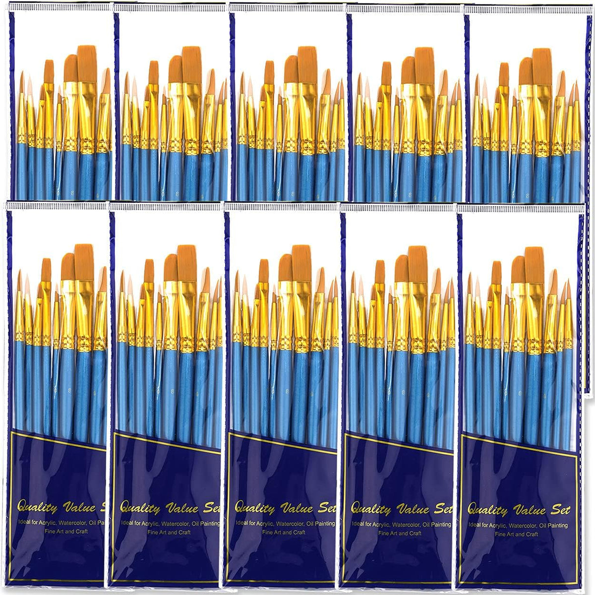 BOSOBO Paint Brushes Set, 20 Pcs Small Paint Brush Kit Round Flat Tip Nylon Hair, for Acrylic Painting, Watercolor, Oil Painting, Kids Face Nail Art Canvas Rock Craft, Art Supplies, Blue - Image 15