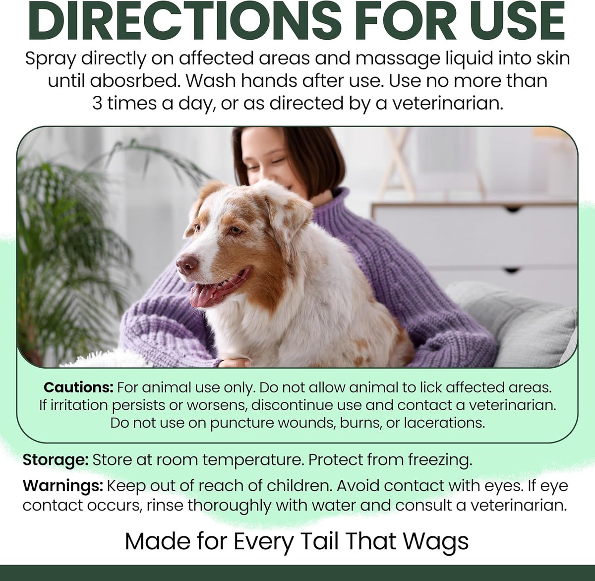Authentic dog first aid spray for soothing flea bites and moist eczema