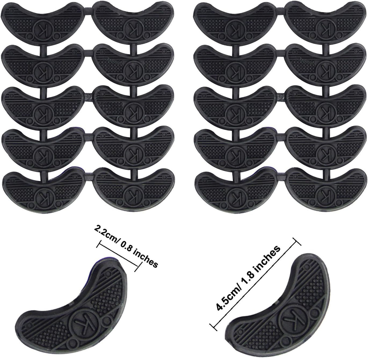 PETDCHEB shoe repair kit showing three sizes of heel plates