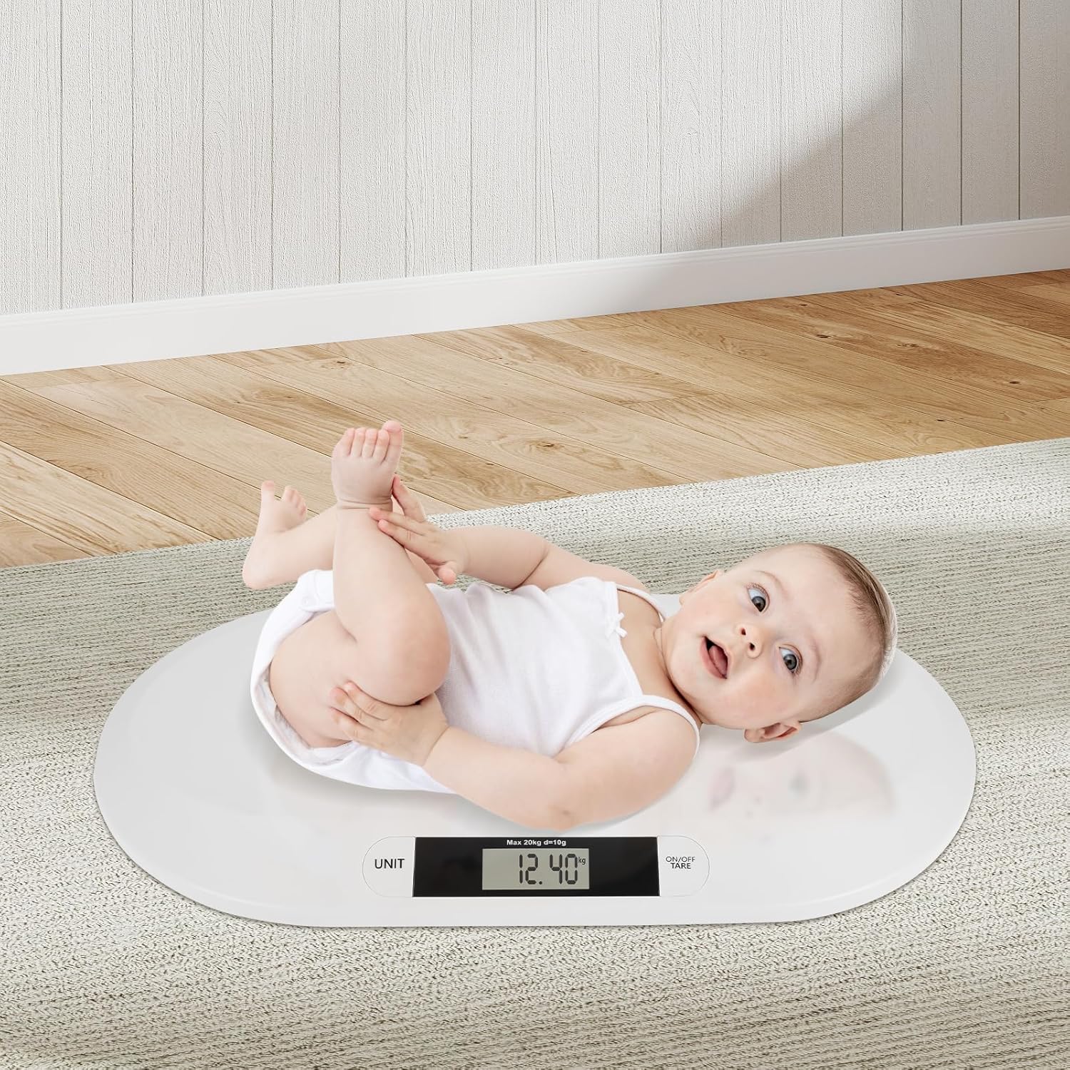 Flyhero digital baby scale front view with LCD display