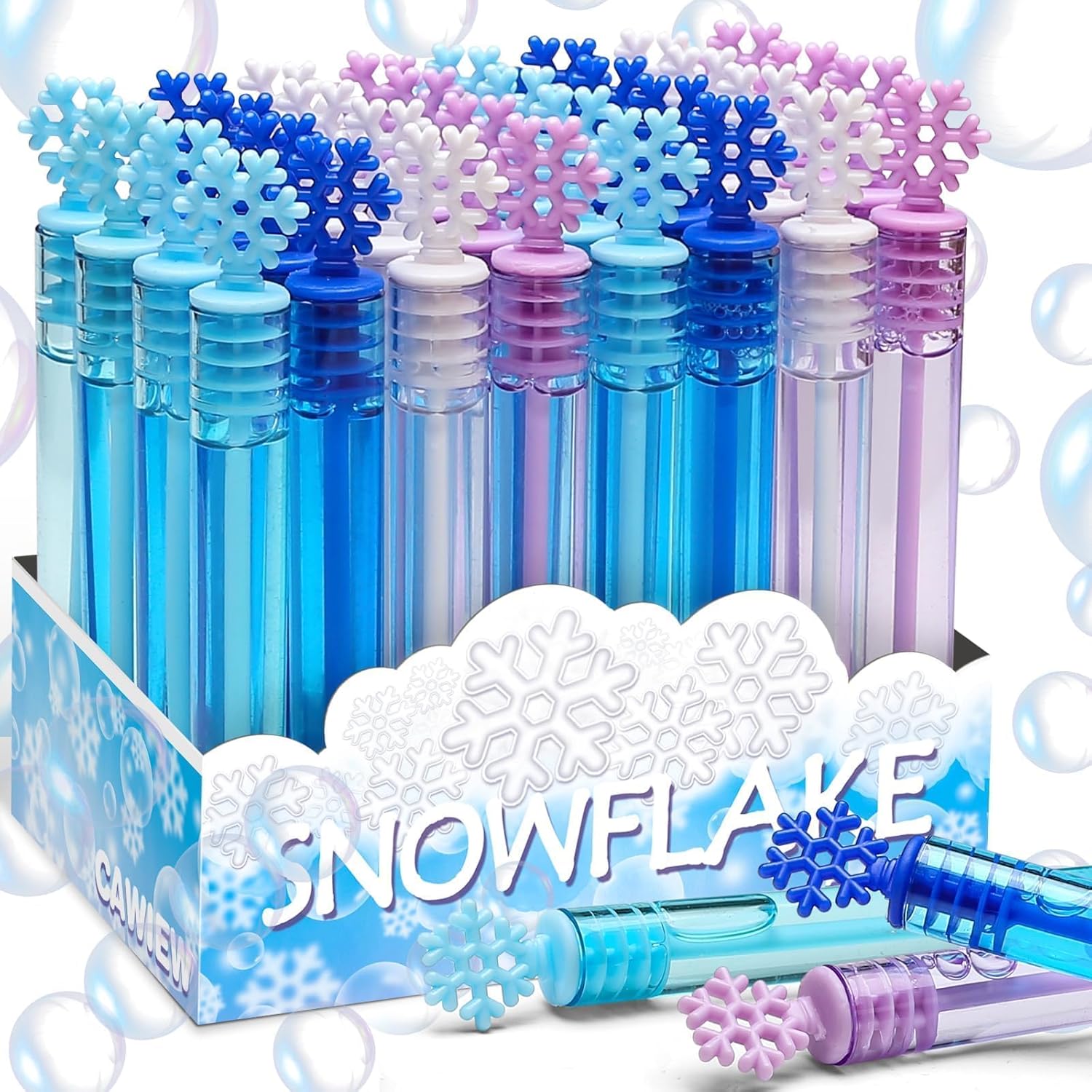 Cawiew snowflake bubble wands 32 piece set front view