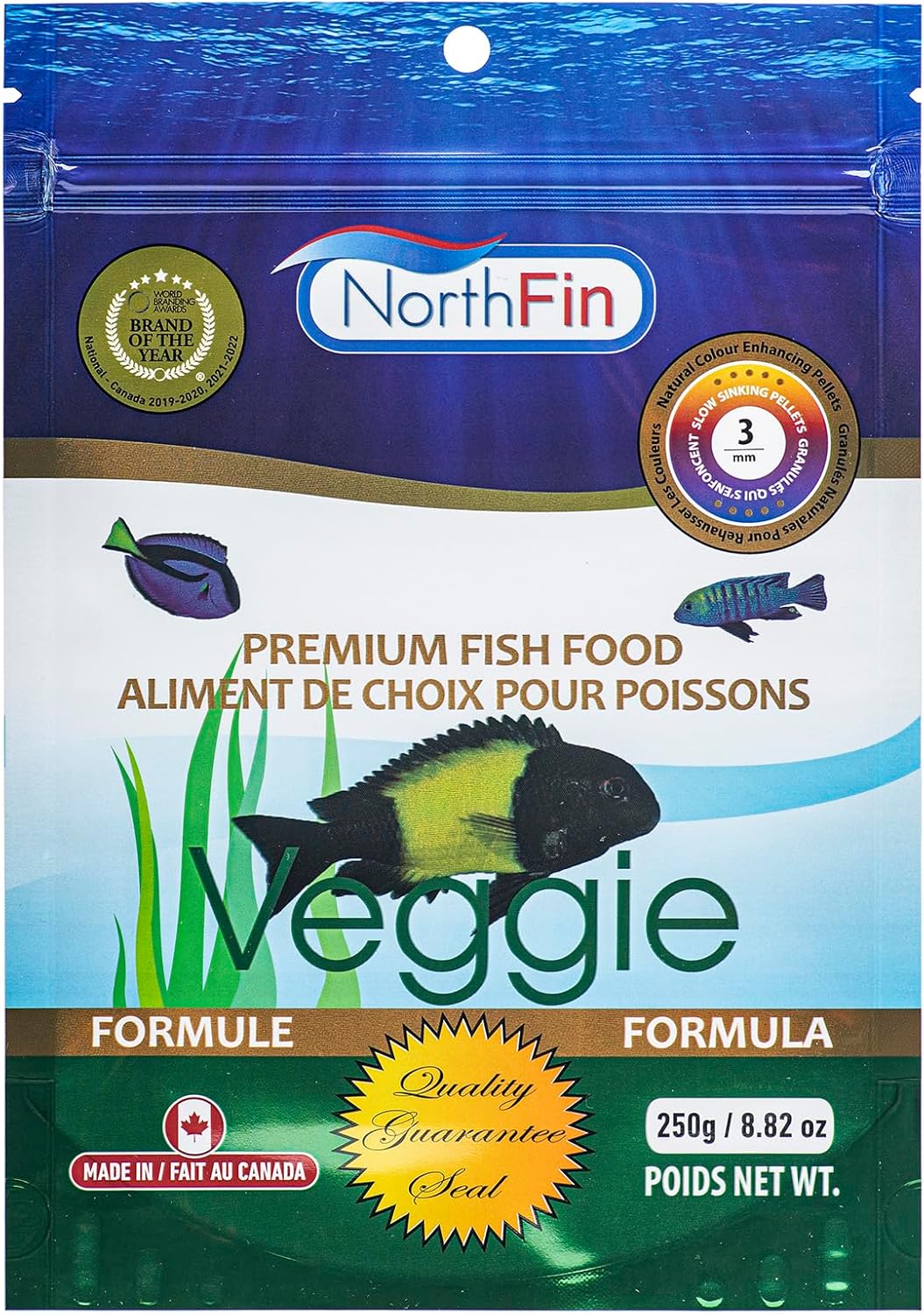Northfin Veggie Fish Food, Slow-Sinking Pellets, 3mm, 1kg | Veggie Formula; slow-sinking pellets for herbivorous & omnivorous fish; organic kelp first ingredient; crafted in Canada - Image 10