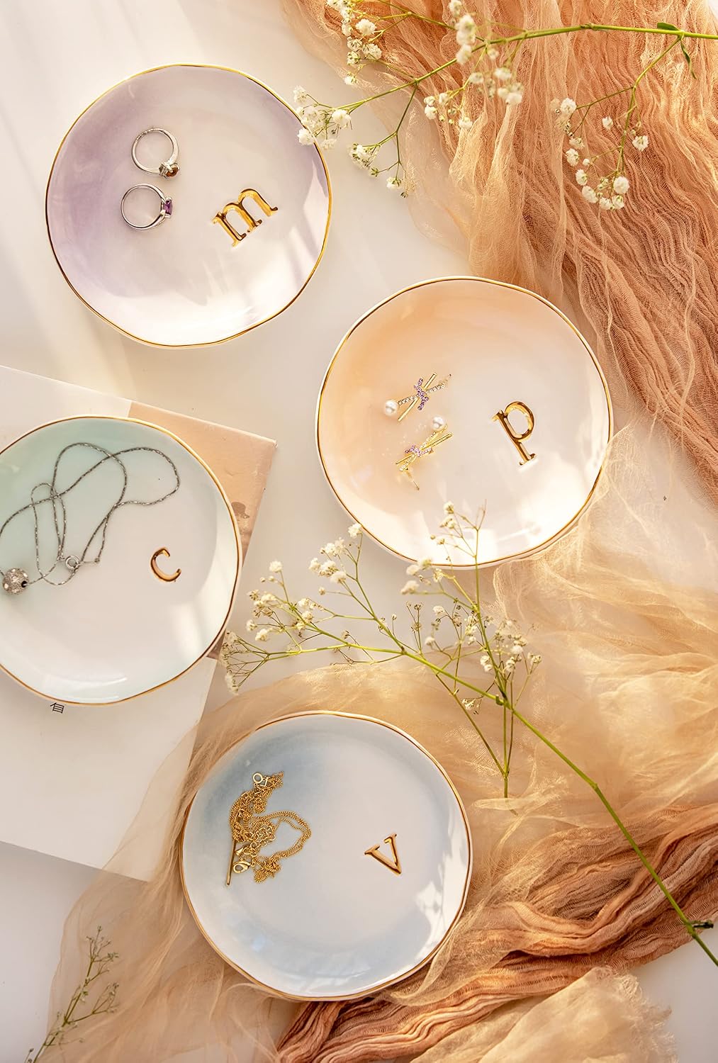 Collective Home purple gradient jewelry plate styled