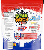 Bulk resealable bag of Sour Patch Kids patriotic edition candy