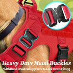 Top view of the tactical dog harness highlighting the heavy-duty control handle.