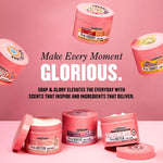 Soap and Glory shower gel close up of bottle graphics