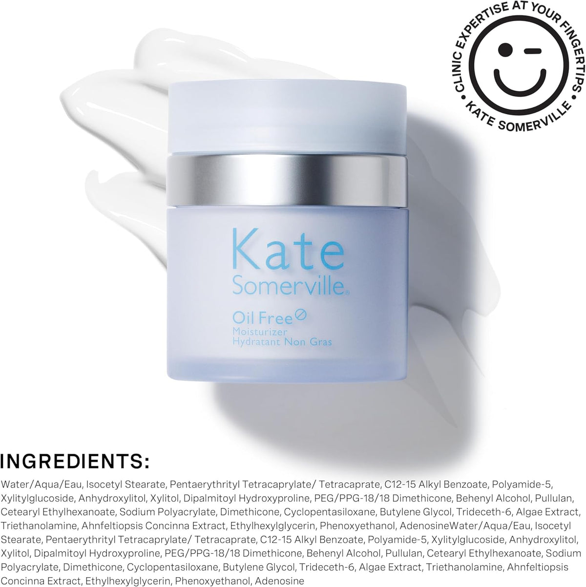 Kate Somerville 1.7 fluid ounce moisturizer packaging top angle view
