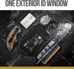 OneTigris 500D nylon wallet showing exterior ID window