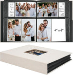 Vienrose fabric cover photo album beige front view showcasing the personalized picture window layout