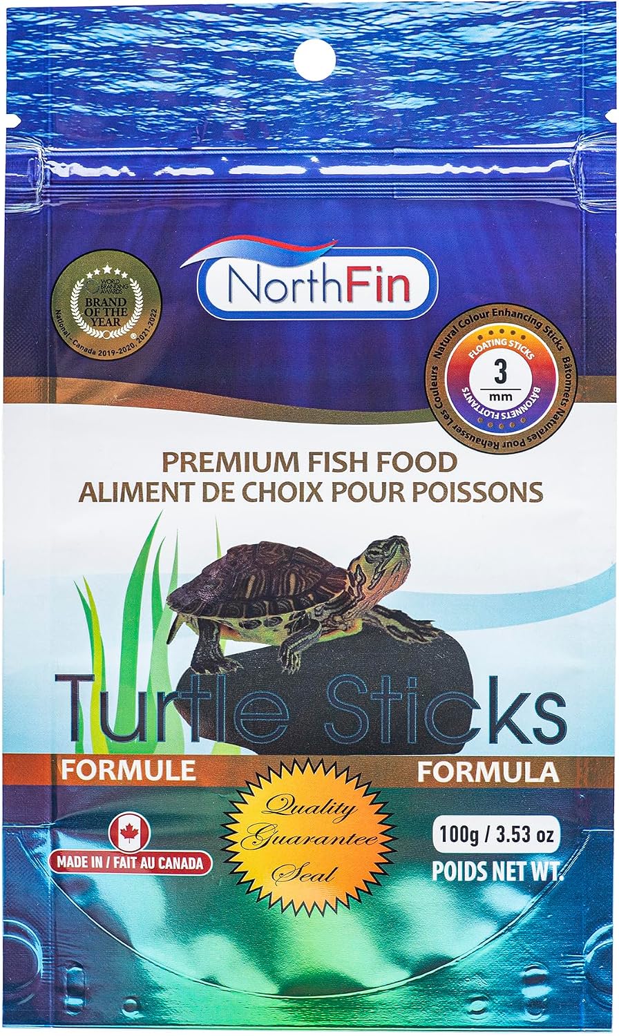 NorthFin turtle sticks fish food front view packaging 100g container