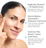 Bliss Skincare Mini Serum Set - Vitamin C, Retinol & Hyaluronic Acid Face Serums - Brightening, Anti-Aging & Hydrating Kit - Travel Size Gift Set (3 Pack) - Image 3