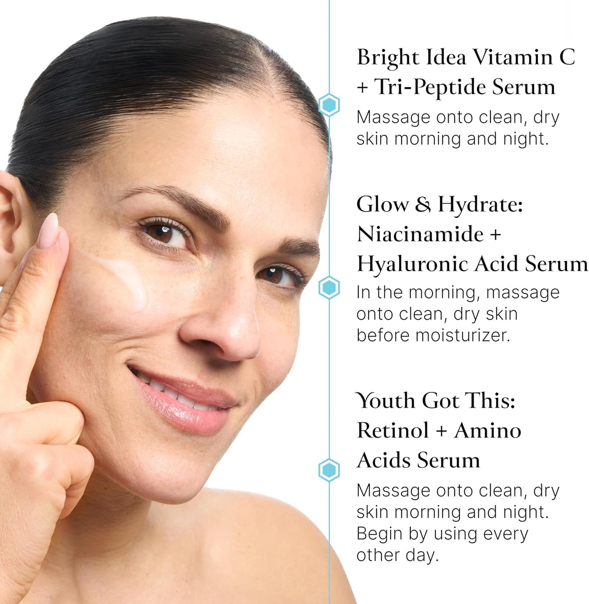 Bliss Skincare Mini Serum Set - Vitamin C, Retinol & Hyaluronic Acid Face Serums - Brightening, Anti-Aging & Hydrating Kit - Travel Size Gift Set (3 Pack) - Image 3